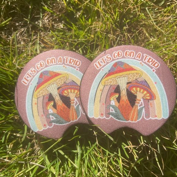 Let’s Go On A Trip Pink Rainbow Car Coaster Set | Car Accessories - Picture 5 of 10